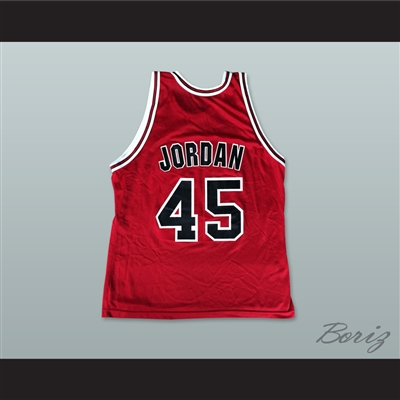 Michael Jordan 45 Post Retirement Red Basketball Jersey