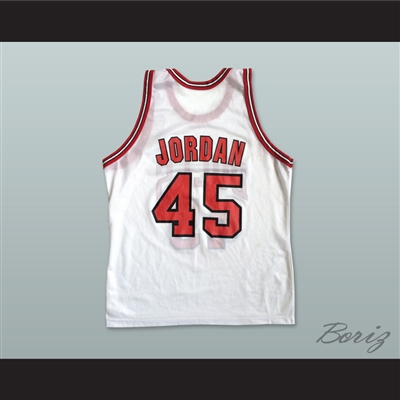 Michael Jordan 45 Post Retirement White Basketball Jersey
