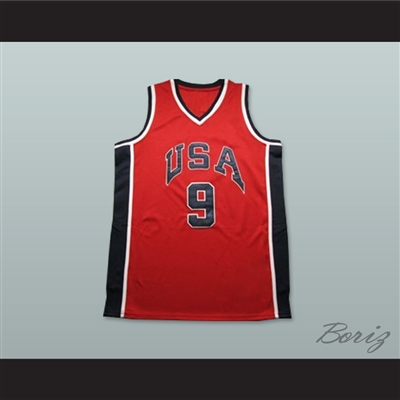 Michael Jordan 9 Team USA Red Basketball Jersey