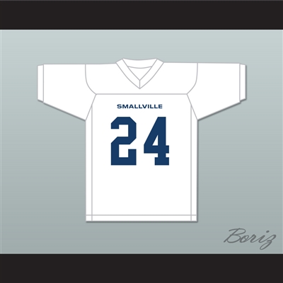 Jordan Kent 24 Smallville Crows High School White Football Jersey 2