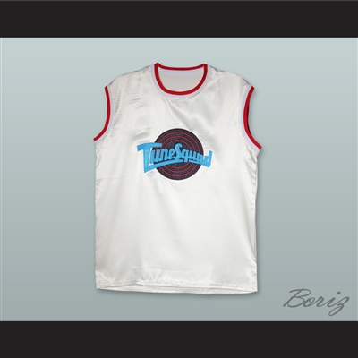 Michael Jordan 23 Tune Squad White Silk Basketball Jersey