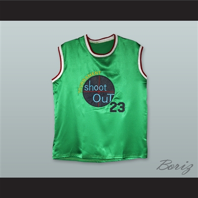 Michael Jordan 23 Tournament Shoot Out Green Silk Basketball Jersey