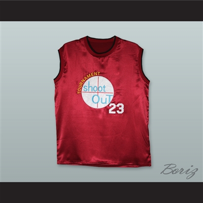 Michael Jordan 23 Tournament Shoot Out Maroon Silk Basketball Jersey
