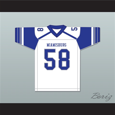 Josh Myers 58 Miamisburg High School Vikings White Football Jersey 2