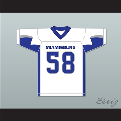 Josh Myers 58 Miamisburg High School Vikings White Football Jersey 4