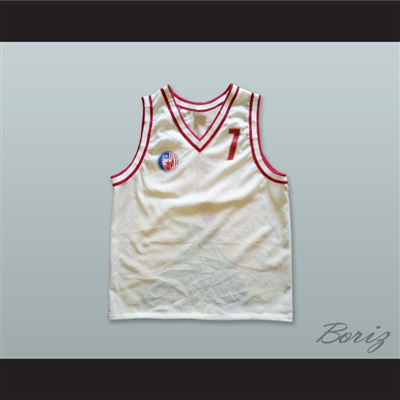 KK Crvena Zvezda 7 Red Star Beograd Serbia White Basketball Jersey