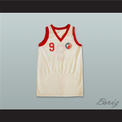KK Crvena Zvezda 9 Red Star Beograd Serbia White Basketball Jersey
