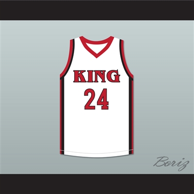 Kawhi Leonard 24 Martin Luther King High School Wolves White Basketball Jersey 2