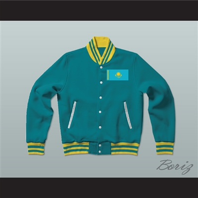 Kazakhstan Varsity Letterman Jacket-Style Sweatshirt