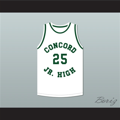 Shawn Kemp 25 Concord Junior High School White Basketball Jersey