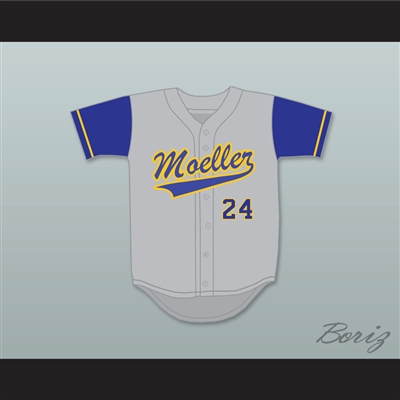 Ken Griffey Jr 24 Archbishop Moeller High School Crusaders Gray Baseball Jersey 3