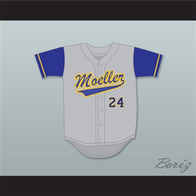 Ken Griffey Jr 24 Archbishop Moeller High School Crusaders Gray Baseball Jersey 4