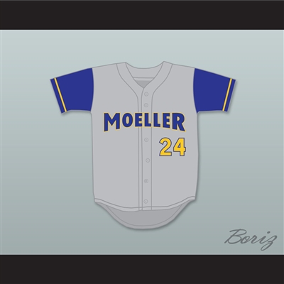 Ken Griffey Jr 24 Archbishop Moeller High School Crusaders Gray Baseball Jersey 6