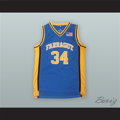 Kevin Garnett 34 Farragut Career Academy Blue Basketball Jersey