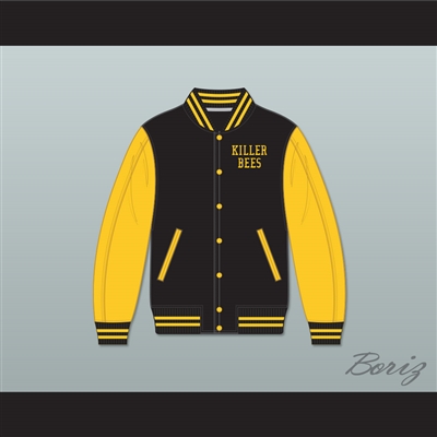 Killer Bees Black and Gold Varsity Letterman Jacket-Style Sweatshirt