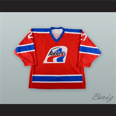 Kirk Daubenspeck 27 Indianapolis Ice WHA Racers Throwback Red Hockey Jersey