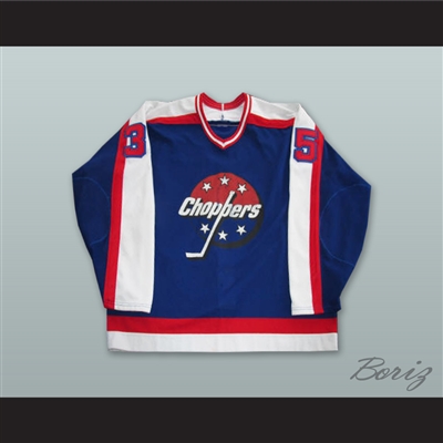 Rick Knickle 35 Albany Choppers Blue Hockey Jersey