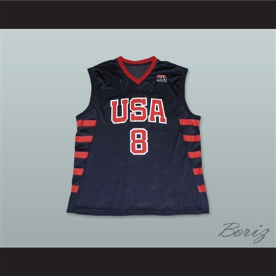 Kobe Bryant 8 Team USA Dark Blue Basketball Jersey