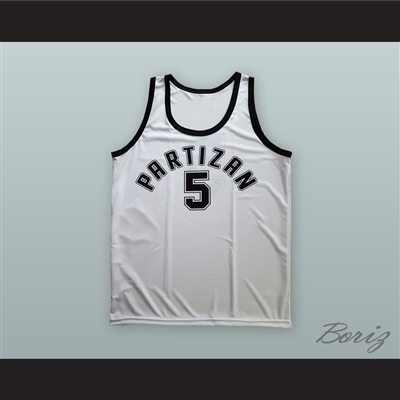 Jadranka Kosor 5 KK Partizan Belgrade White Basketball Jersey