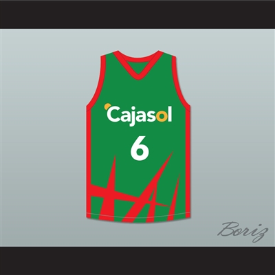Kristaps Porzingis 6 Cajasol Sevilla Green Basketball Jersey