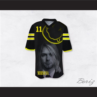 Kurt Cobain 11 Nirvana Black Football Jersey