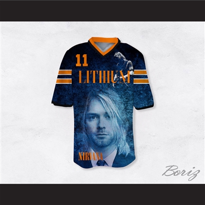 Kurt Cobain 11 Nirvana Lithium Football Jersey