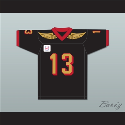Kurt Warner 13 Iowa Barnstormers Black Football Jersey with AFL Patch 1