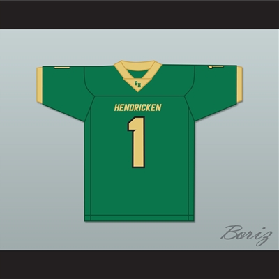 Kwity Paye 1 Bishop Hendricken High School Hawks Green Football Jersey 1