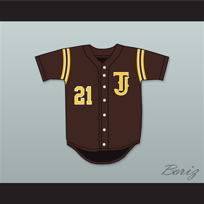 Kyle Freeland 21 Thomas Jefferson High School Spartans Brown Baseball Jersey 2