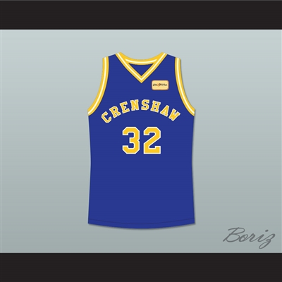 Monica Wright 32 Crenshaw High School Blue Basketball Jersey with Love and Basketball Patch