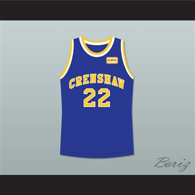 Quincy McCall 22 Crenshaw High School Blue Basketball Jersey with Love and Basketball Patch