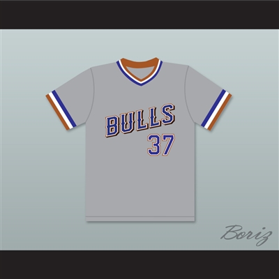 Ebby Calvin Laloosh 37 Durham Bulls Gray Baseball Jersey 1