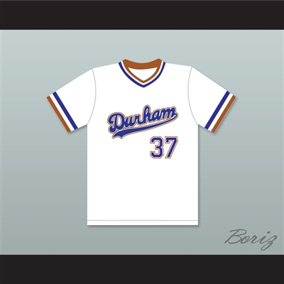 Ebby Calvin Laloosh 37 Durham Bulls White Baseball Jersey 2