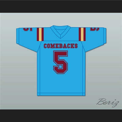 Lambeau Fields 5 Heartland State University Comebacks Light Blue Football Jersey