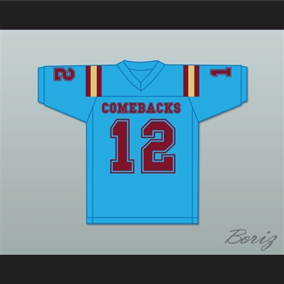 Lance Truman 12 Heartland State University Comebacks Light Blue Football Jersey