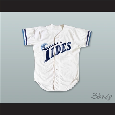 Gregg Langbehn 30 Norfolk Tides White Button Down Baseball Jersey