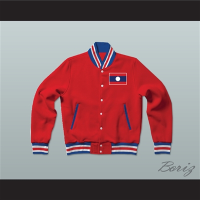 Laos Varsity Letterman Jacket-Style Sweatshirt