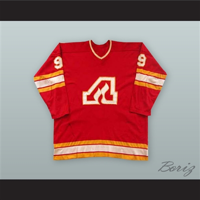Larry Romanchych 9 Atlanta Flames Red Hockey Jersey
