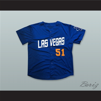 Las Vegas 51s Blue Button Down Baseball Jersey