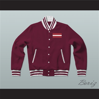 Latvia Varsity Letterman Jacket-Style Sweatshirt