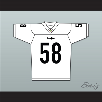 Luther 'Shark' Lavay 58 Miami Sharks White Football Jersey Any Given Sunday Includes AFFA Patch