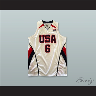 Lebron James 6 USA White Basketball Jersey