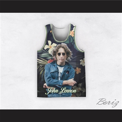 John Lennon 12 Tropical Flowers Basketball Jersey