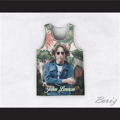 John Lennon 12 Tropical Plants Basketball Jersey