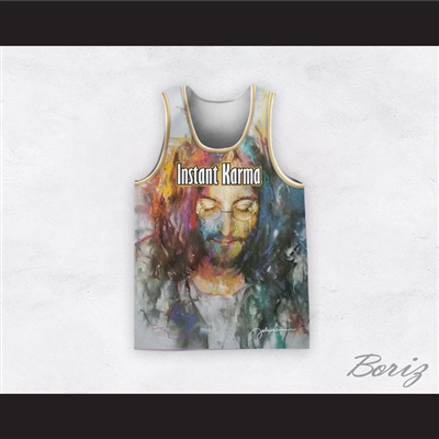 John Lennon 12 Instant Karma Painting Style Basketball Jersey