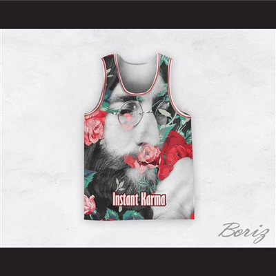 John Lennon 12 Instant Karma Roses Basketball Jersey
