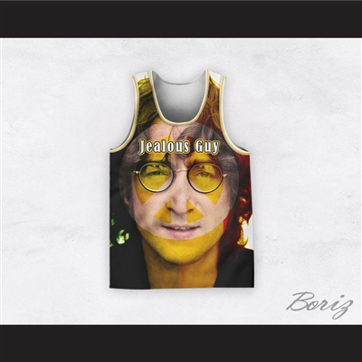 John Lennon 14 Jealous Guy Close Up Peace Basketball Jersey