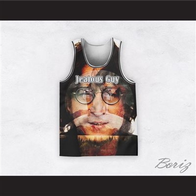 John Lennon 14 Jealous Guy Close Up Nature Basketball Jersey