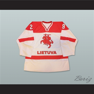 Lietuva White Hockey Jersey