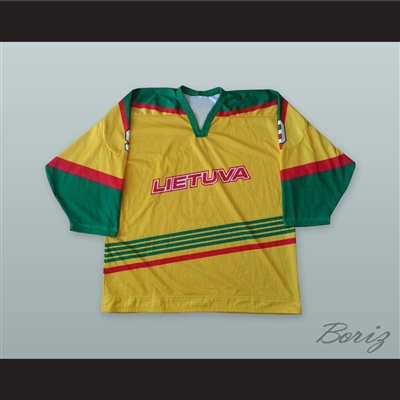 Lietuva Lithuania Yellow Hockey Jersey